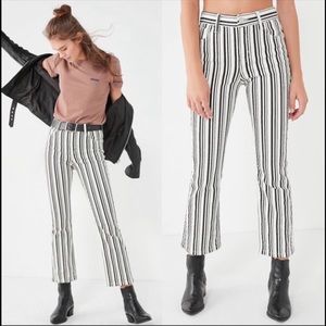 BDG High Rise Kick Flare Crop Striped